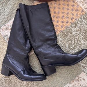 Black Leather Mid-Calf Women's Boots